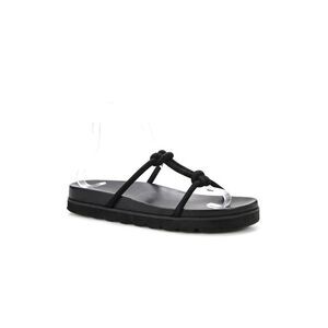 Helmut Lang Womens Knotted Suede Slides Sandals Black Size 8